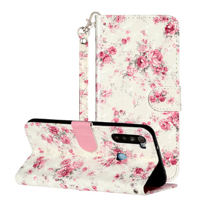 Light Spot Decor Pattern Printing Shell Wallet Stand Leather Cover for Xiaomi Redmi Note 8T