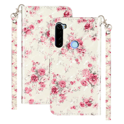 Light Spot Decor Pattern Printing Shell Wallet Stand Leather Cover for Xiaomi Redmi Note 8T