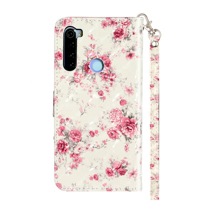Light Spot Decor Pattern Printing Shell Wallet Stand Leather Cover for Xiaomi Redmi Note 8T