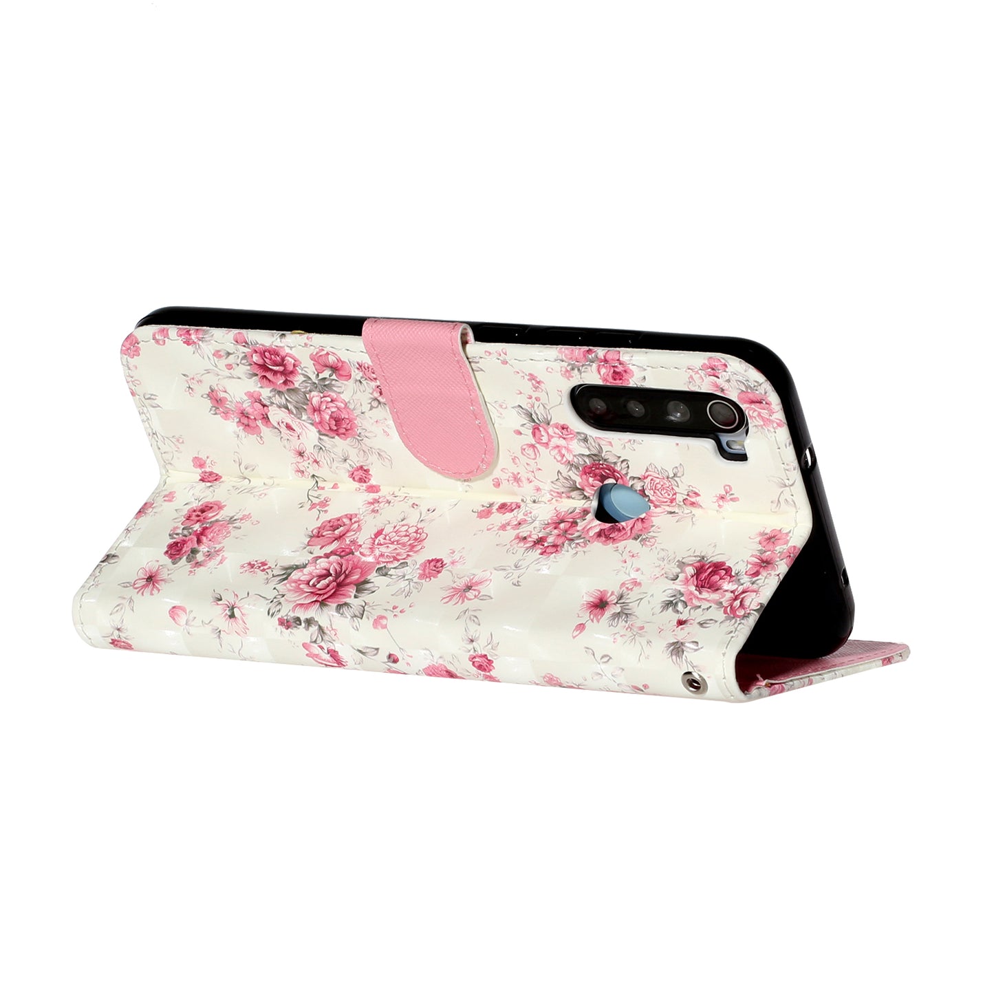 Light Spot Decor Pattern Printing Shell Wallet Stand Leather Cover for Xiaomi Redmi Note 8T