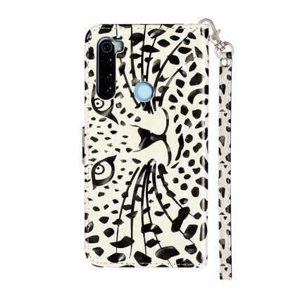 Light Spot Decor Pattern Printing Shell Wallet Stand Leather Cover for Xiaomi Redmi Note 8T