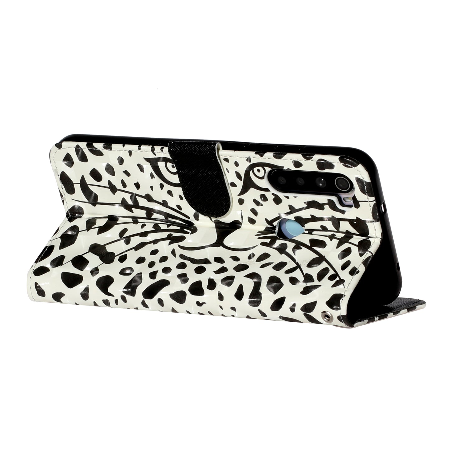 Light Spot Decor Pattern Printing Shell Wallet Stand Leather Cover for Xiaomi Redmi Note 8T