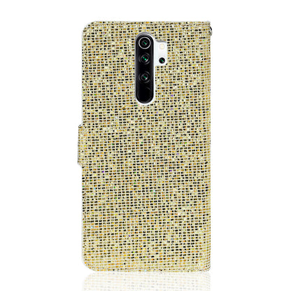 Phone Cover Glittery Powder Splicing Wallet Stand Leather Case for Xiaomi Redmi Note 8 Pro
