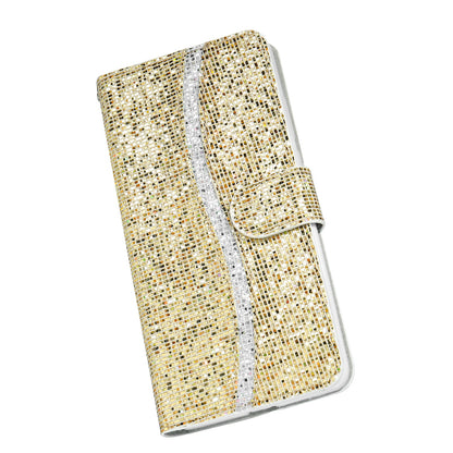Phone Cover Glittery Powder Splicing Wallet Stand Leather Case for Xiaomi Redmi Note 8 Pro
