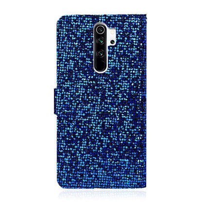 Phone Cover Glittery Powder Splicing Wallet Stand Leather Case for Xiaomi Redmi Note 8 Pro