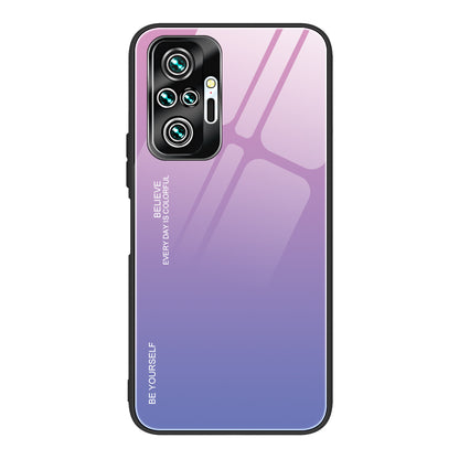 Gradient Tempered Glass Cell Phone Cover TPU Frame Back Case for Xiaomi Redmi Note 10 Pro/Note 10 Pro Max