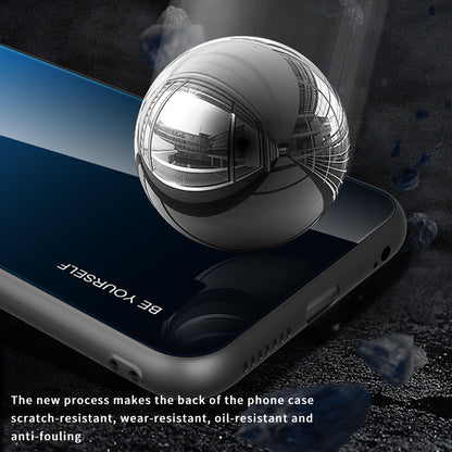 Gradient Tempered Glass Cell Phone Cover TPU Frame Back Case for Xiaomi Redmi Note 10 Pro/Note 10 Pro Max