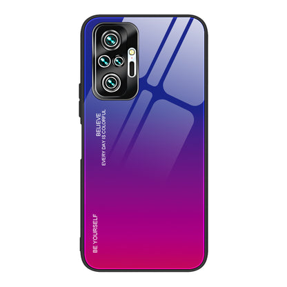 Gradient Tempered Glass Cell Phone Cover TPU Frame Back Case for Xiaomi Redmi Note 10 Pro/Note 10 Pro Max