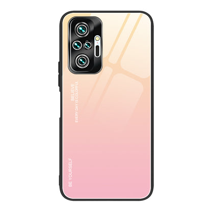 Gradient Tempered Glass Cell Phone Cover TPU Frame Back Case for Xiaomi Redmi Note 10 Pro/Note 10 Pro Max