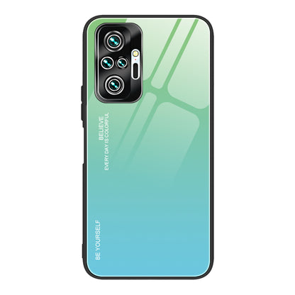 Gradient Tempered Glass Cell Phone Cover TPU Frame Back Case for Xiaomi Redmi Note 10 Pro/Note 10 Pro Max