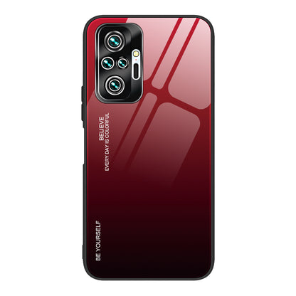Gradient Tempered Glass Cell Phone Cover TPU Frame Back Case for Xiaomi Redmi Note 10 Pro/Note 10 Pro Max