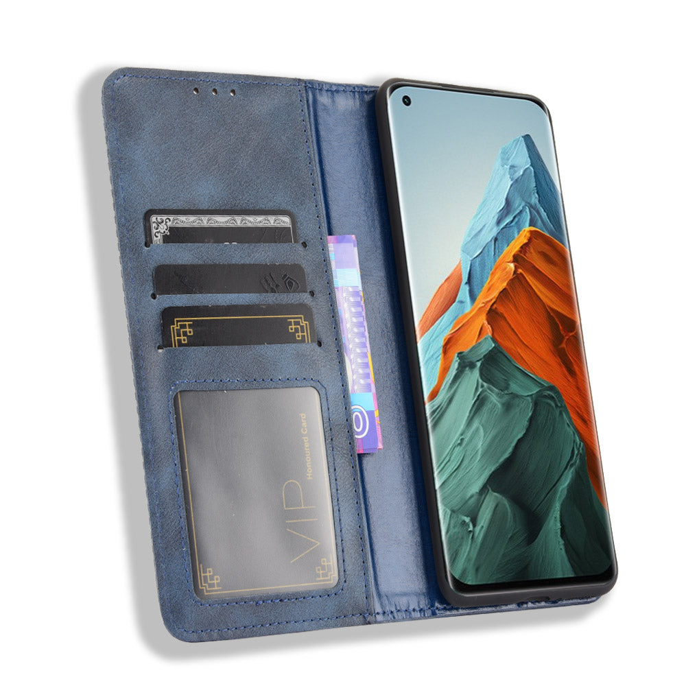 Vintage Style Phone Case Wallet Stand Magnetic Closure Leather Cover for Xiaomi Mi 11 Pro