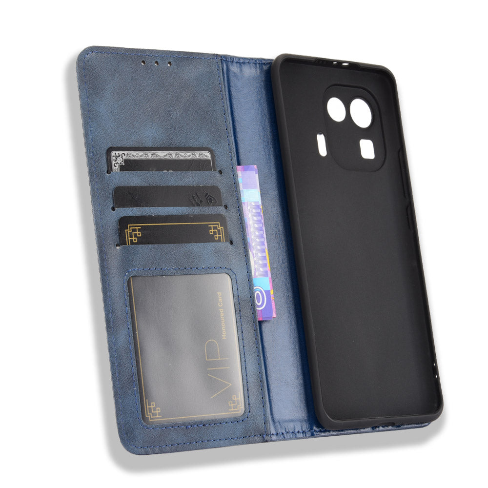 Vintage Style Phone Case Wallet Stand Magnetic Closure Leather Cover for Xiaomi Mi 11 Pro