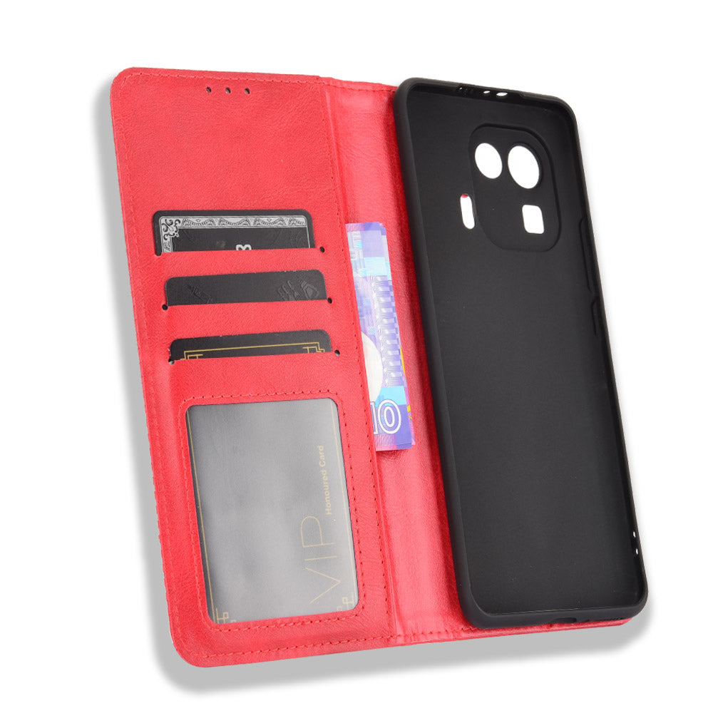 Vintage Style Phone Case Wallet Stand Magnetic Closure Leather Cover for Xiaomi Mi 11 Pro