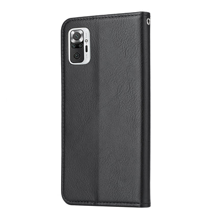 Wallet Stand Auto-absorbed Leather Protector Phone Cover for Xiaomi Redmi Note 10 4G / Redmi Note 10S / Poco M5s 4G