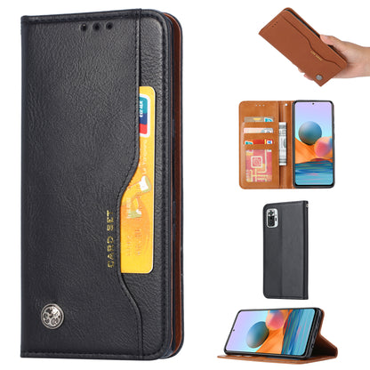 Wallet Stand Auto-absorbed Leather Protector Phone Cover for Xiaomi Redmi Note 10 4G / Redmi Note 10S / Poco M5s 4G