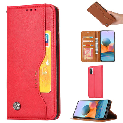 Wallet Stand Auto-absorbed Leather Protector Phone Cover for Xiaomi Redmi Note 10 4G / Redmi Note 10S / Poco M5s 4G