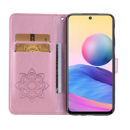 Owl Imprint Rhinestone Decor Leather Phone Cover for Xiaomi Redmi Note 10 5G/Poco M3 Pro 5G/4G