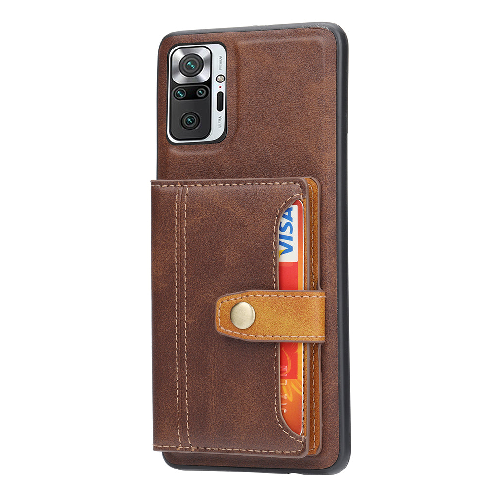 PU Leather Coated TPU Case [Card Slots] [Kickstand] for Xiaomi Redmi Note 10 4G / Redmi Note 10S / Poco M5s 4G