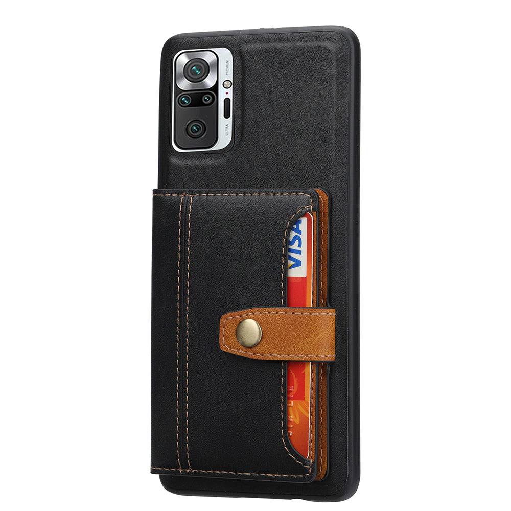 PU Leather Coated TPU Case [Card Slots] [Kickstand] for Xiaomi Redmi Note 10 4G / Redmi Note 10S / Poco M5s 4G