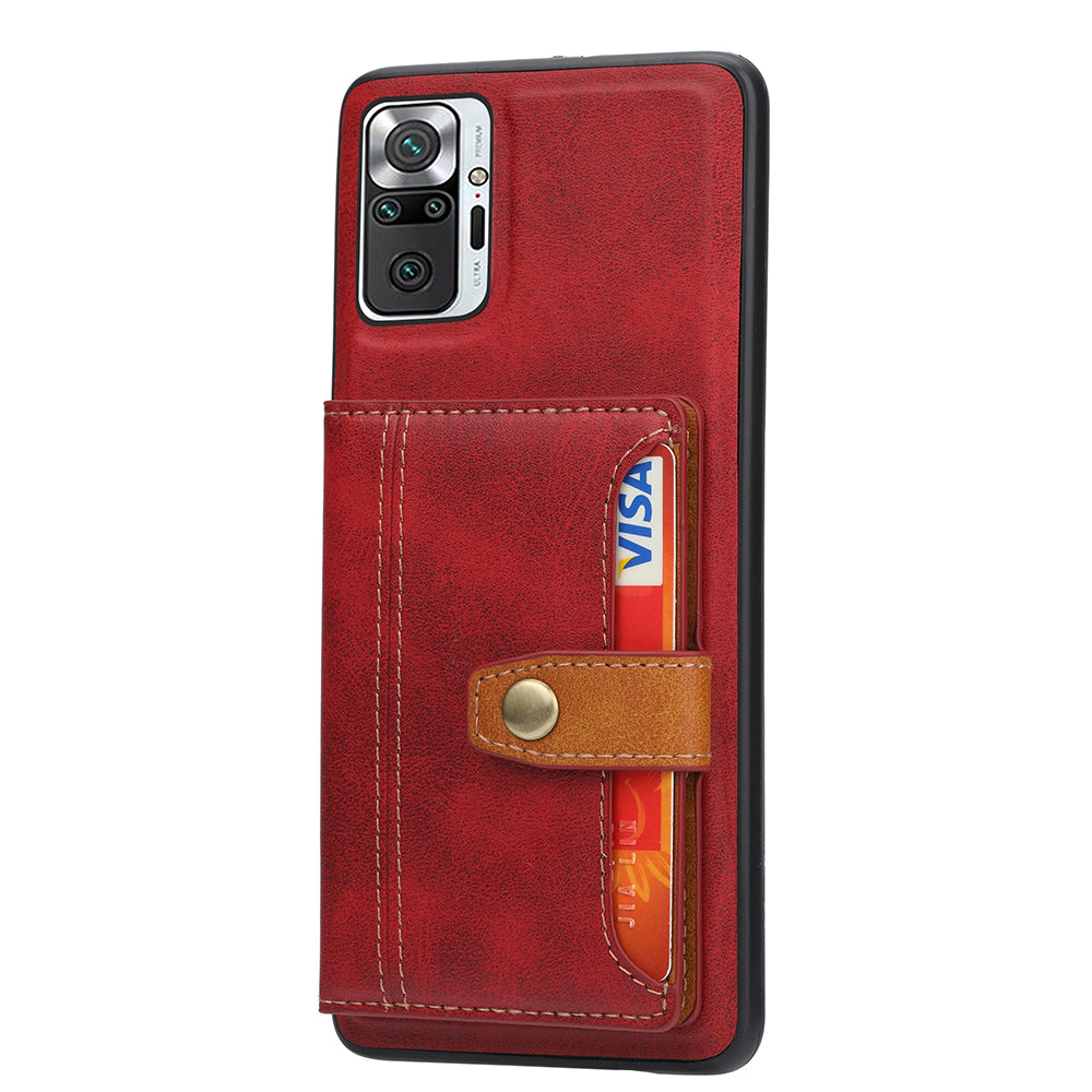 PU Leather Coated TPU Case [Card Slots] [Kickstand] for Xiaomi Redmi Note 10 4G / Redmi Note 10S / Poco M5s 4G