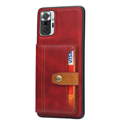 PU Leather Coated TPU Case [Card Slots] [Kickstand] for Xiaomi Redmi Note 10 4G / Redmi Note 10S / Poco M5s 4G