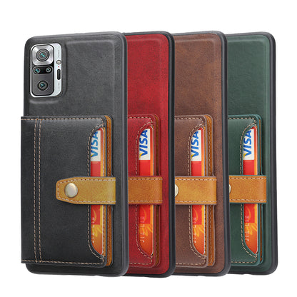 PU Leather Coated TPU Case [Card Slots] [Kickstand] for Xiaomi Redmi Note 10 4G / Redmi Note 10S / Poco M5s 4G
