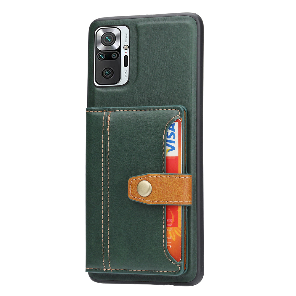 PU Leather Coated TPU Case [Card Slots] [Kickstand] for Xiaomi Redmi Note 10 4G / Redmi Note 10S / Poco M5s 4G