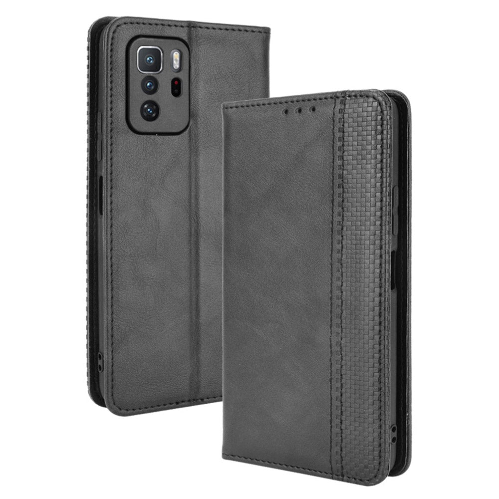 Magnetic Auto-absorbed Retro Style Wallet Stand Design Phone Case Shell for Xiaomi Redmi Note 10 Pro 5G (China) / Xiaomi Poco X3 GT