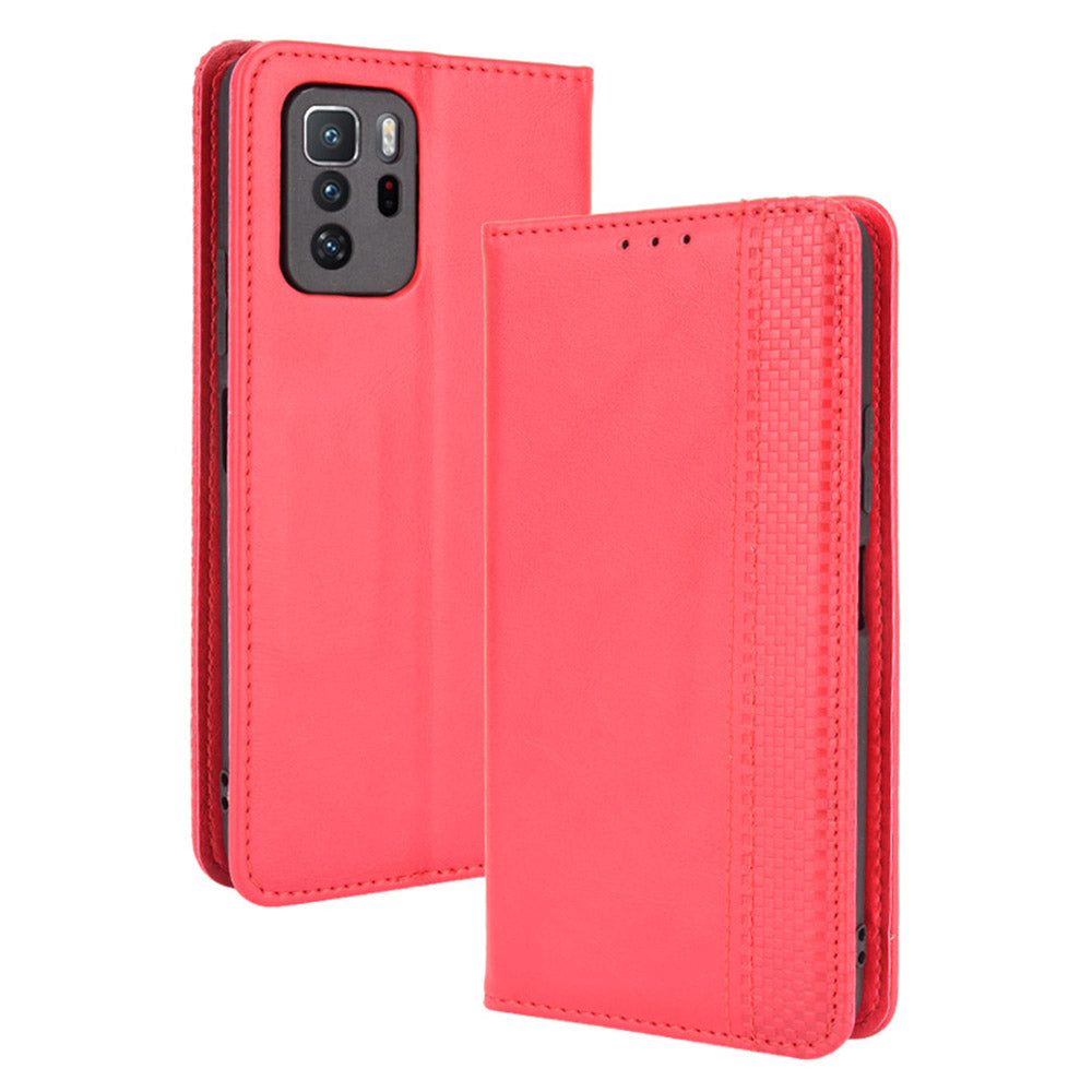 Magnetic Auto-absorbed Retro Style Wallet Stand Design Phone Case Shell for Xiaomi Redmi Note 10 Pro 5G (China) / Xiaomi Poco X3 GT