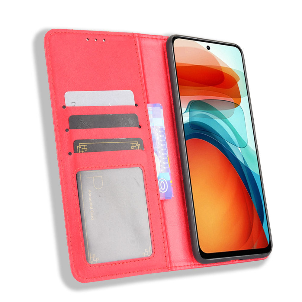 Magnetic Auto-absorbed Retro Style Wallet Stand Design Phone Case Shell for Xiaomi Redmi Note 10 Pro 5G (China) / Xiaomi Poco X3 GT