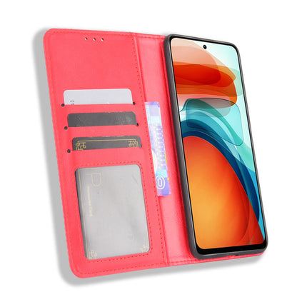 Magnetic Auto-absorbed Retro Style Wallet Stand Design Phone Case Shell for Xiaomi Redmi Note 10 Pro 5G (China) / Xiaomi Poco X3 GT