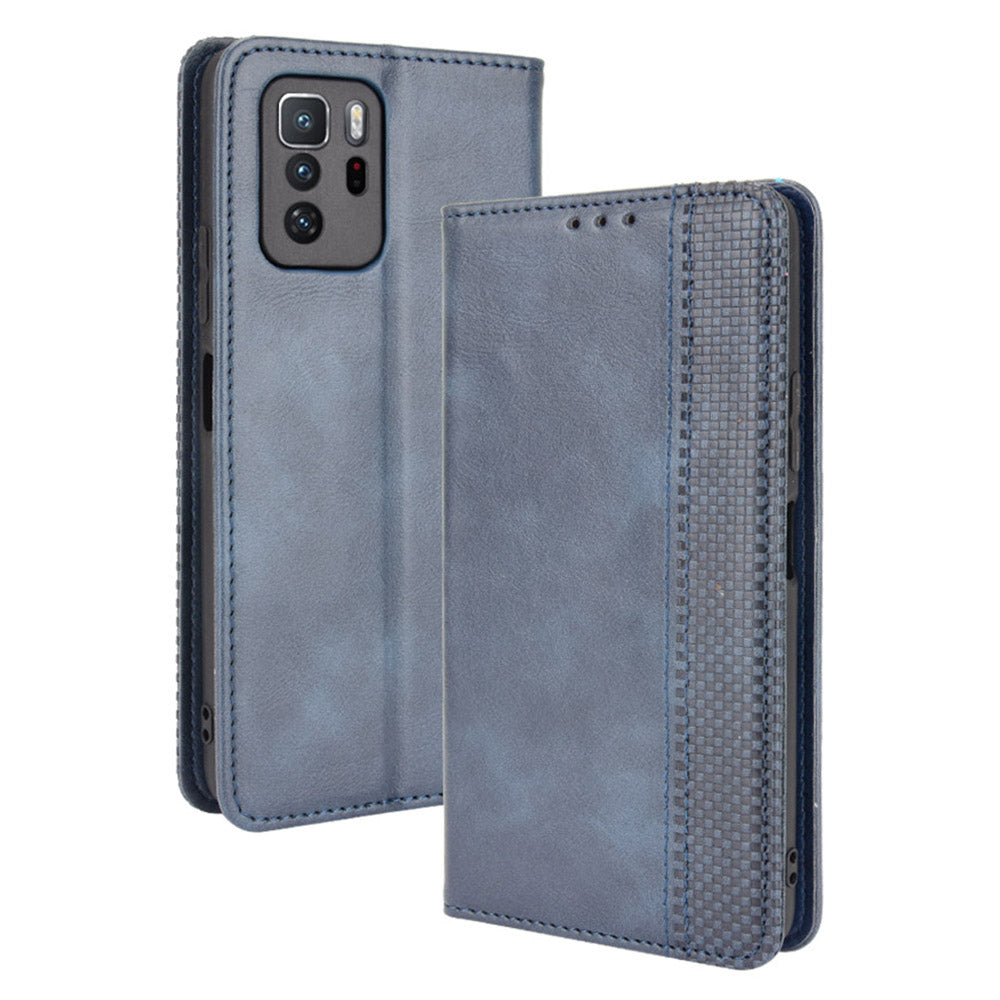 Magnetic Auto-absorbed Retro Style Wallet Stand Design Phone Case Shell for Xiaomi Redmi Note 10 Pro 5G (China) / Xiaomi Poco X3 GT