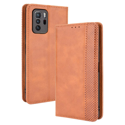 Magnetic Auto-absorbed Retro Style Wallet Stand Design Phone Case Shell for Xiaomi Redmi Note 10 Pro 5G (China) / Xiaomi Poco X3 GT