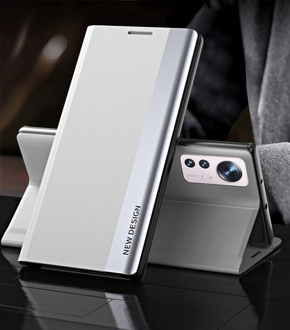 Magnetic Absorption PU Leather + PC Foldable Stand Phone Case Shell for Xiaomi 12 Pro 5G / 12S Pro 5G /12 Pro (Dimensity) 5G