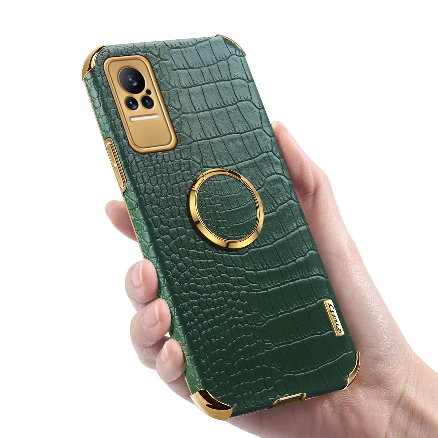 For Xiaomi Civi Smartphone Case Kickstand Electroplating Finger Ring Holder PU Leather Coated TPU Phone Back Shell