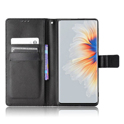 For Xiaomi Mix 4 Flip Wallet Case Horizontal Viewing Stand Diamond Texture PU Leather Protective Cover with Strap