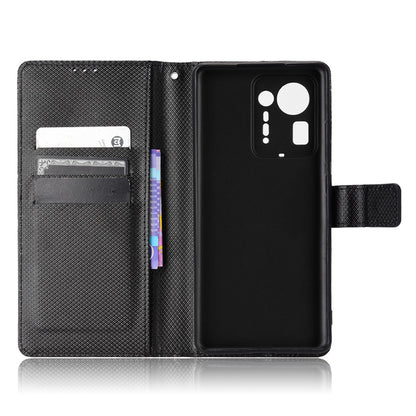 For Xiaomi Mix 4 Flip Wallet Case Horizontal Viewing Stand Diamond Texture PU Leather Protective Cover with Strap