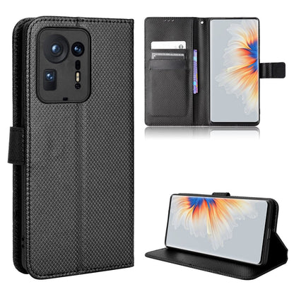 For Xiaomi Mix 4 Flip Wallet Case Horizontal Viewing Stand Diamond Texture PU Leather Protective Cover with Strap