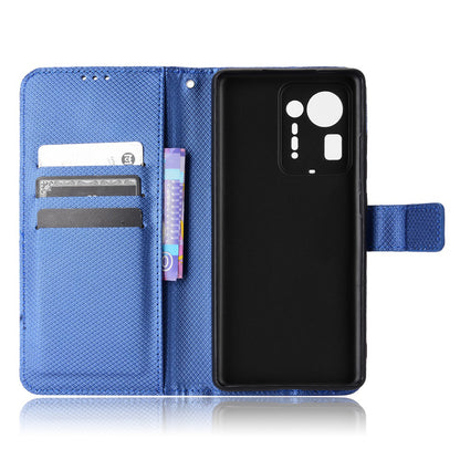 For Xiaomi Mix 4 Flip Wallet Case Horizontal Viewing Stand Diamond Texture PU Leather Protective Cover with Strap