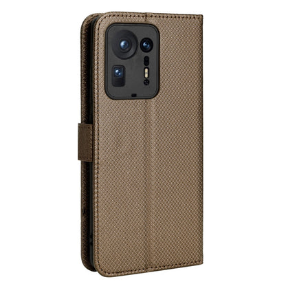 For Xiaomi Mix 4 Flip Wallet Case Horizontal Viewing Stand Diamond Texture PU Leather Protective Cover with Strap
