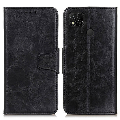 For Xiaomi Redmi 10A Crazy Horse Texture Anti-drop Split Leather Shell Wallet Stand Function Cell Phone Case