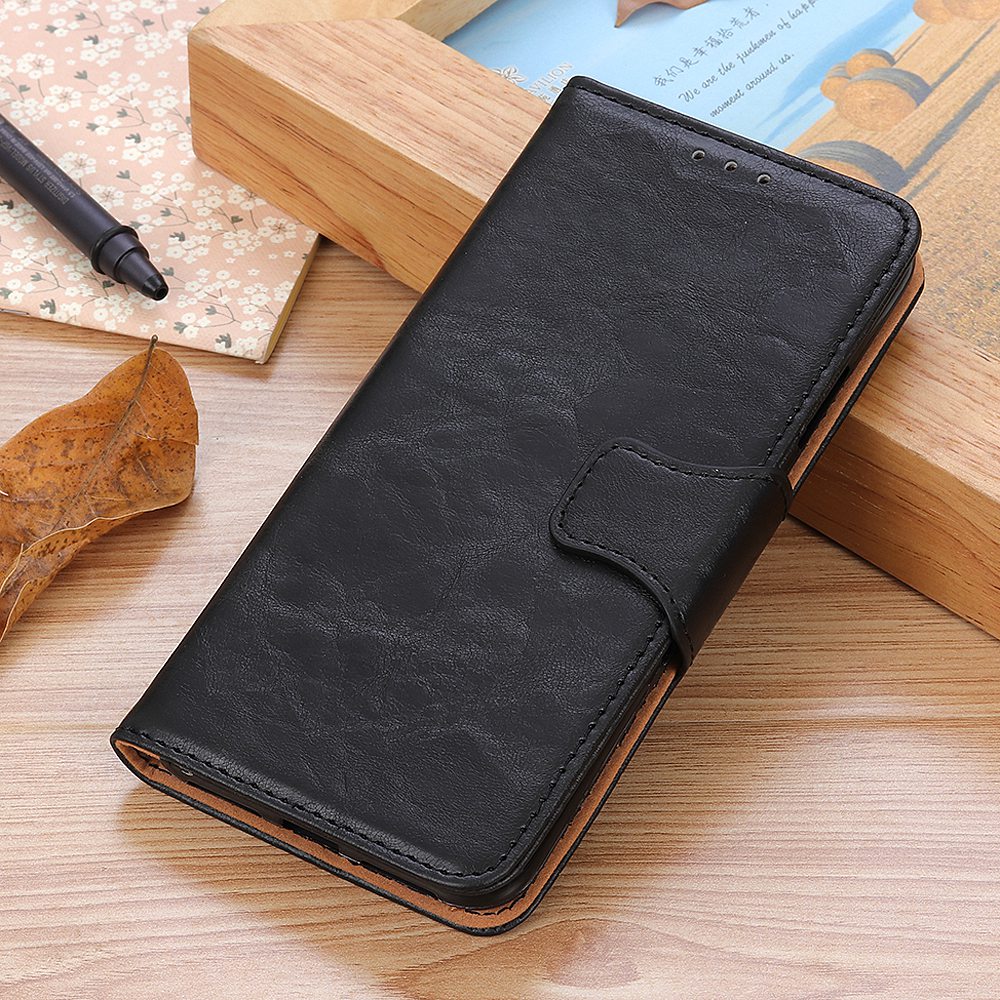 For Xiaomi Redmi 10A Crazy Horse Texture Anti-drop Split Leather Shell Wallet Stand Function Cell Phone Case