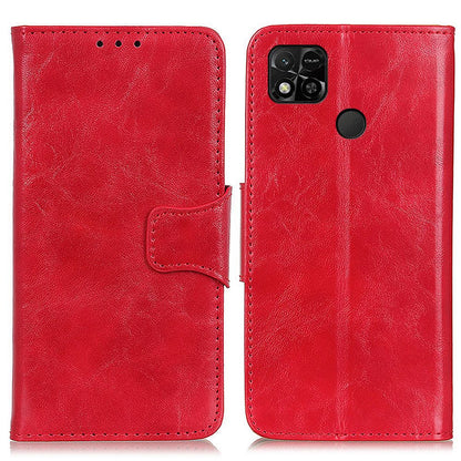 For Xiaomi Redmi 10A Crazy Horse Texture Anti-drop Split Leather Shell Wallet Stand Function Cell Phone Case