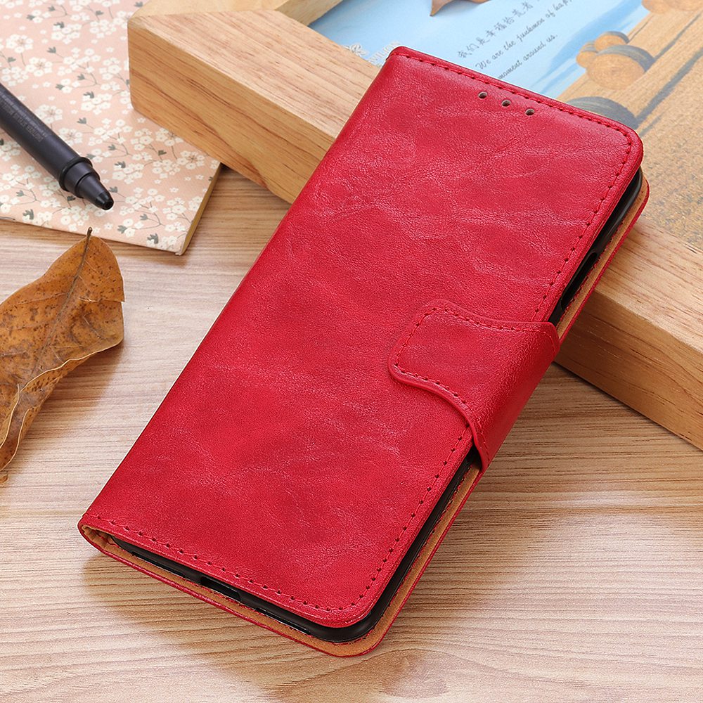 For Xiaomi Redmi 10A Crazy Horse Texture Anti-drop Split Leather Shell Wallet Stand Function Cell Phone Case