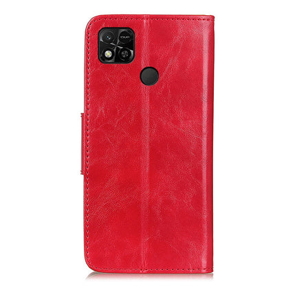 For Xiaomi Redmi 10A Crazy Horse Texture Anti-drop Split Leather Shell Wallet Stand Function Cell Phone Case