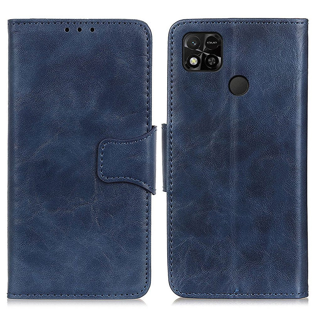 For Xiaomi Redmi 10A Crazy Horse Texture Anti-drop Split Leather Shell Wallet Stand Function Cell Phone Case