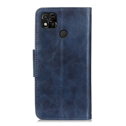 For Xiaomi Redmi 10A Crazy Horse Texture Anti-drop Split Leather Shell Wallet Stand Function Cell Phone Case