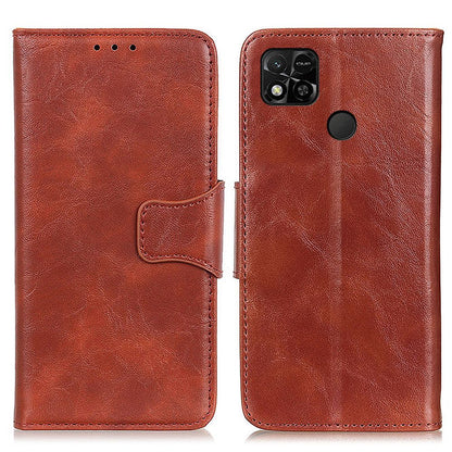 For Xiaomi Redmi 10A Crazy Horse Texture Anti-drop Split Leather Shell Wallet Stand Function Cell Phone Case