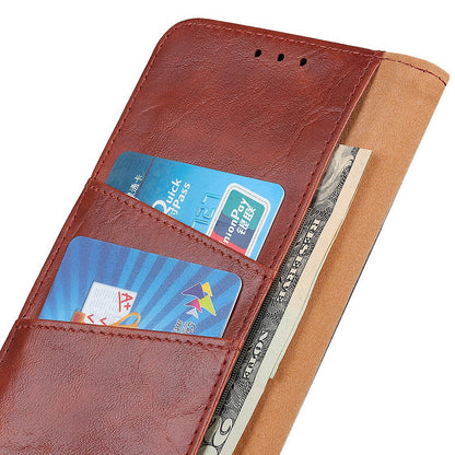 For Xiaomi Redmi 10A Crazy Horse Texture Anti-drop Split Leather Shell Wallet Stand Function Cell Phone Case